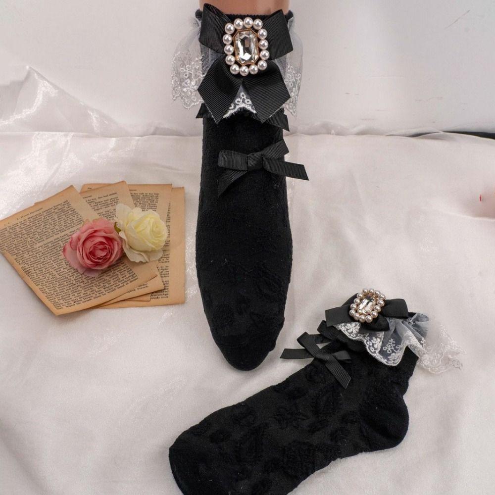Sweet Style Lace Ankle Socks Bow Lolita Cotton Socks Gift Summer Spring Socks Women