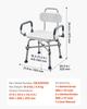 Swivel Shower Chair with Arms and Back, 227 kg Load Heavy Duty Bench Seat for Inside Shower Stall and Bathtub, Height Adjustable Bathroom Bath Tub