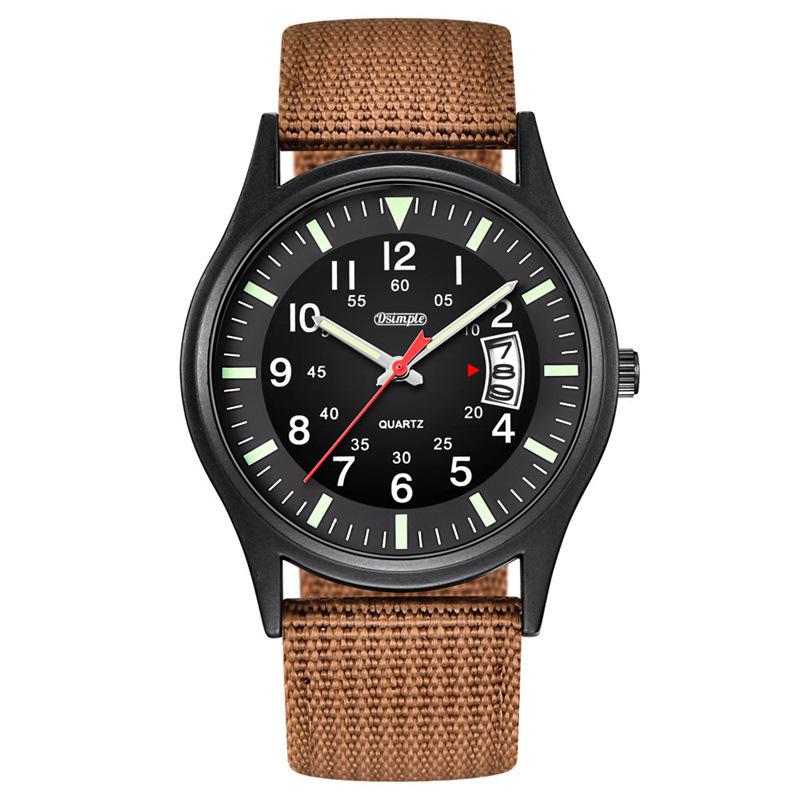 Dsimple Sports Men S Military Watch Fashion Luminous Nylon Strap Quartz Watch Calendar Watch Male Student Watch