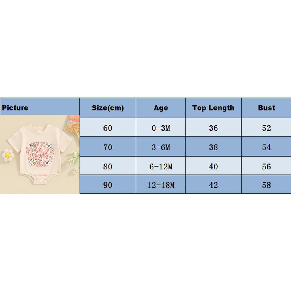 Säugling Baby Mädchen Sommer Jumpsuit Buchstaben&Blumen Druck Rundhals Kurzarm Strampler Kleinkind T-Shirt Kleidung
