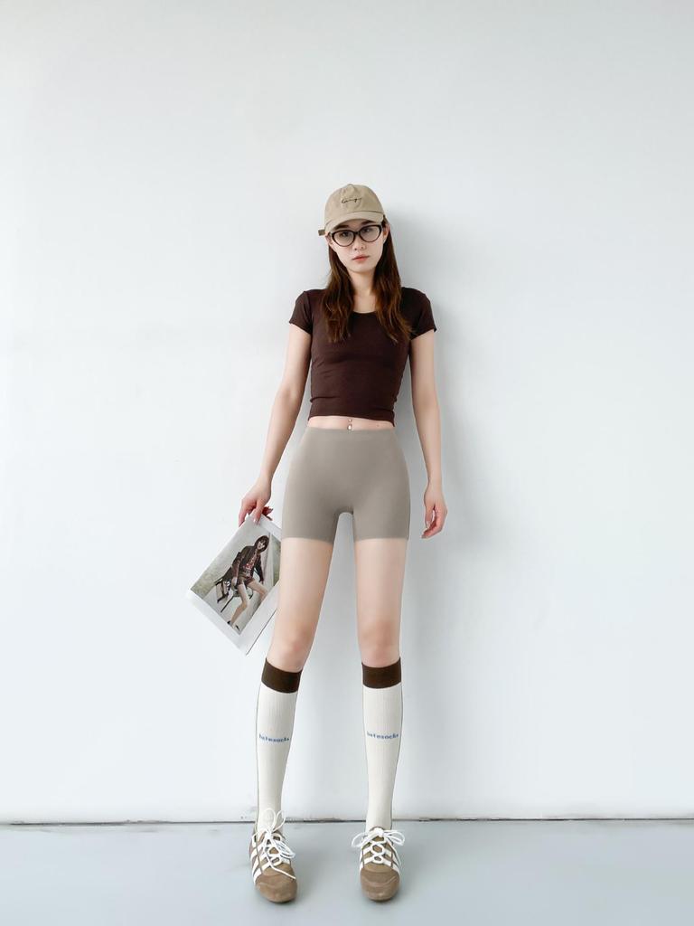 High-Waisted Women's Shaping Shorts - Anti-Exposure, No Panties Design