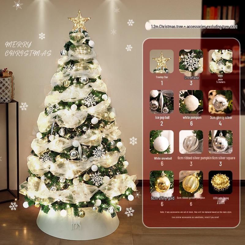 2026 New Style Large Decorative Christmas Tree - Ins Style, White Package