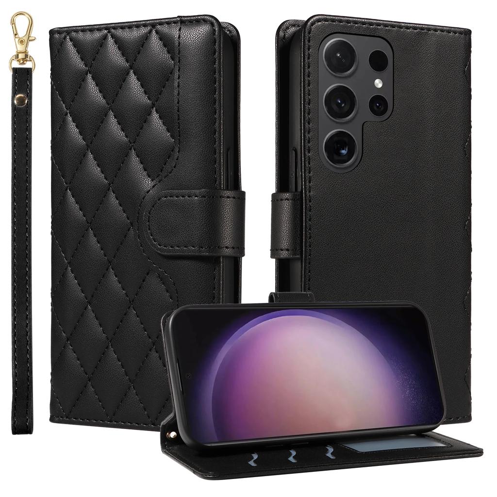Crossbody Cards Solt Wallet Leather Case For Samsung Galaxy S24 Ultra S23 S22 Plus S21 A55 A25 A15 A35 A16 A06 Bag Pocket Cover