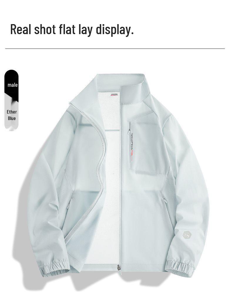 QY 2026 Summer Unisex Sun Protection Jacket, 70D Nylon, Four-Way Stretch, Stand Collar