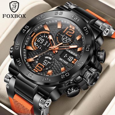 LIGE X FOXBOX Top Brand Man Watch Digital  Wristwatch Luminous Waterproof Man Quartz Watch
