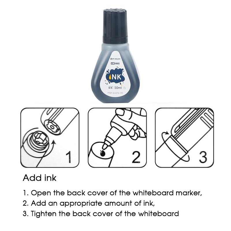1box 50ml Permanent Marker Ink,Oily Quick-Drying Waterproof And Non-Fading,Non-Erasable Marker Ink Refill,Red Blue Black