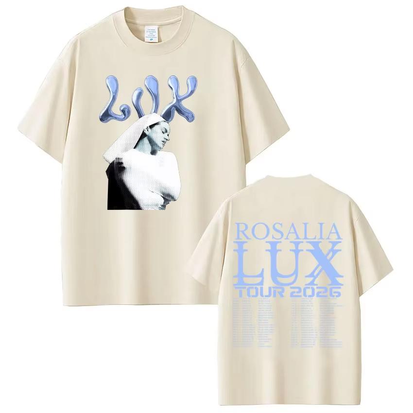 Singer Rosalia LUX Tour 2026 Printed Tees Men Women Fashion Tshirt Shortsleeved Loose Harajuku Oversized Aesthetics Tshirts