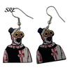 Vintage Style Horror Earrings 1 Pair Halloween Theme Dangle Drop for Women, Scary Blood Clown Acrylic Earrings, Creative Punk Jewelry Costume,