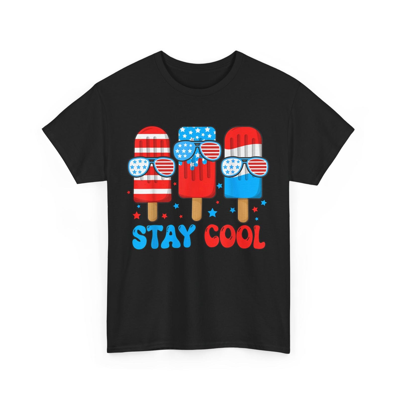 

4th of July Shirt, Stay Cool Popsicle Fourth of July Independence Day T-Shirt Mens Womens Tees Top S