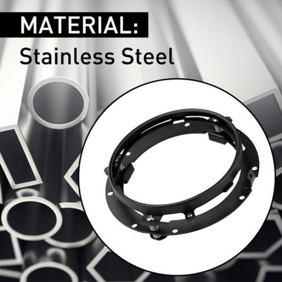 2X Round 7Inch LED Headlight Mounting Ring Bracket Adapter for Harley Touring A