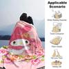 1pc My Melody Flowers Blanket Lightweight Flannel Throw for Sofa Bed Travel Camping Livingroom Office Couch Chair