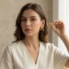 Vintage Stainless Steel Textured Bowknot Stud Earrings For Women Men Elegant Minimalist Ribbon Bow Earrings Summer Party Zircon