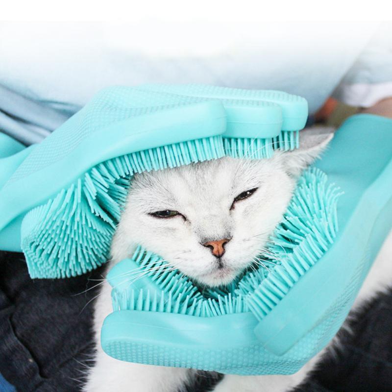 Pet Bathing Bruch Grooming Gloves Heat Resistant Silicone Hair Removal Tools for Cats Dogs