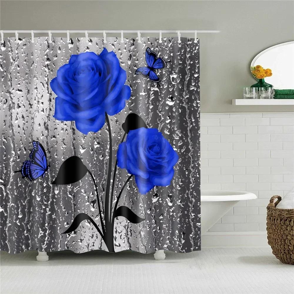 Pink Sunflower Shower Curtain Set Plant Bathroom Decor Home Bathroom Curtain Bathroom Curtain With Hook Cortina De La Ducha