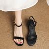 Krazing Pot Cow Skin Thin Med Heels Concise Style Summer Size 42 Basic Clothing Dating Women Sandals