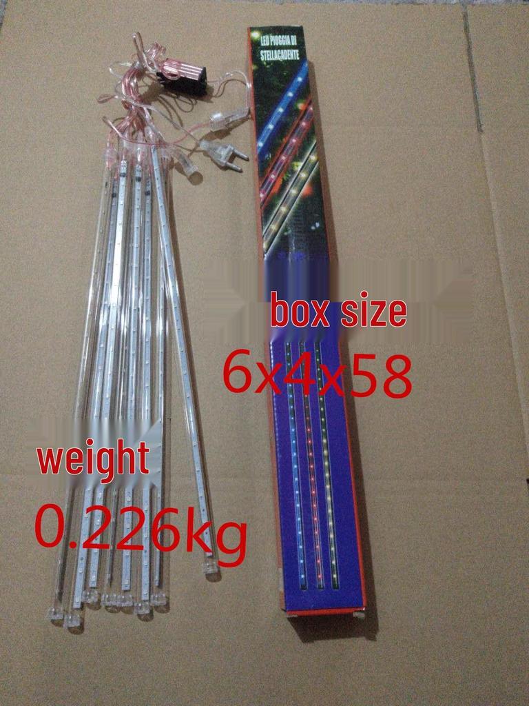 Solar-Powered Outdoor LED Meteor Shower String Lights - Waterproof Holiday Tree Decoration