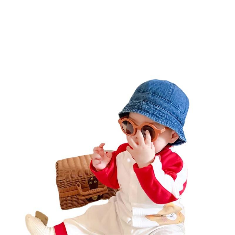 Retro Casual Style Baby Bucket Hat - Korean Denim, Trendy & Cute , Perfect for Stylish Outings, Adorable Toddler Fisherman Hat