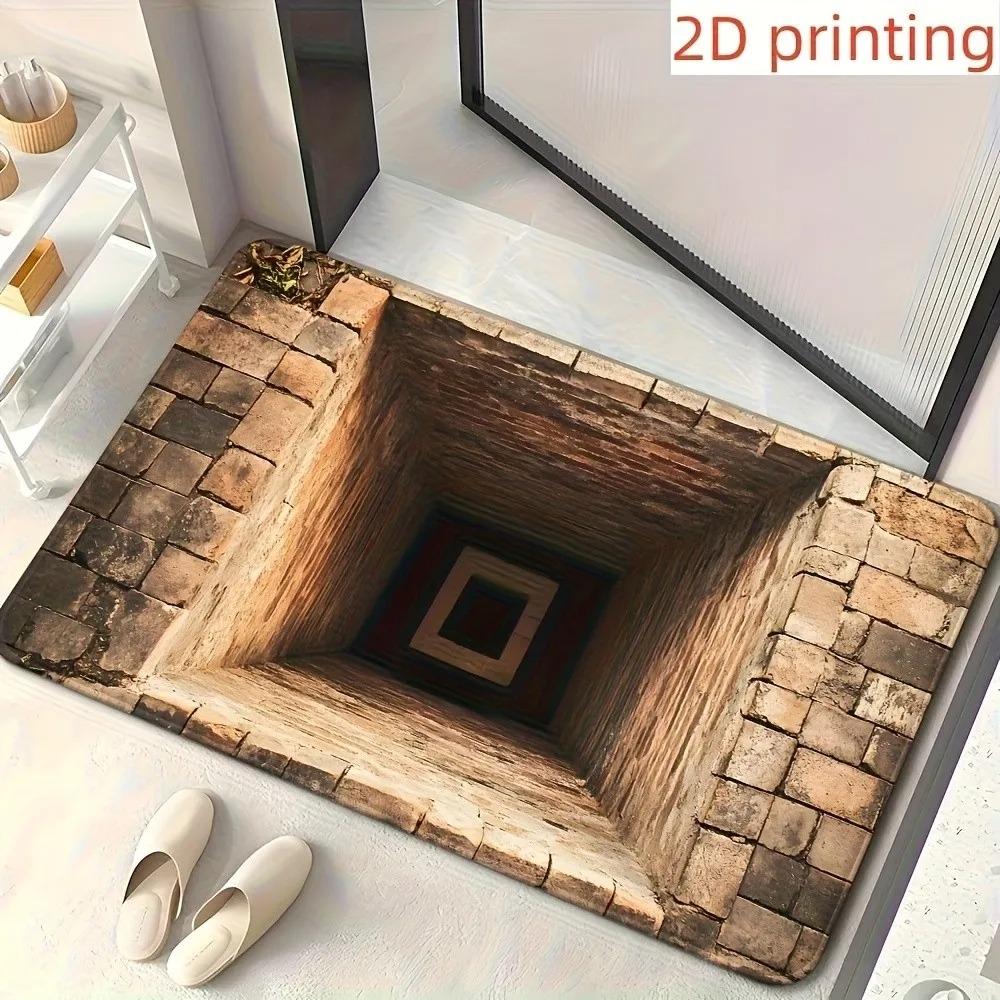 VIKAMA Shark Hole Entrance Door Carpet Anti Slip Wear Resistant Easy To Clean Carpet Ocean Style Home Decorative Rug