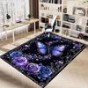 1PC Butterfly Roses Non-Slip Floor carpet, Office, family, bedroom, Studio - Large Area Rug,  Decorative Mat, Longlasting Material-C0440