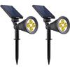 Set of 2 Spiky LED Solar Projectors - LUMI JARDIN - 200 Lumens - Warm White - Waterproof - 34 Cm