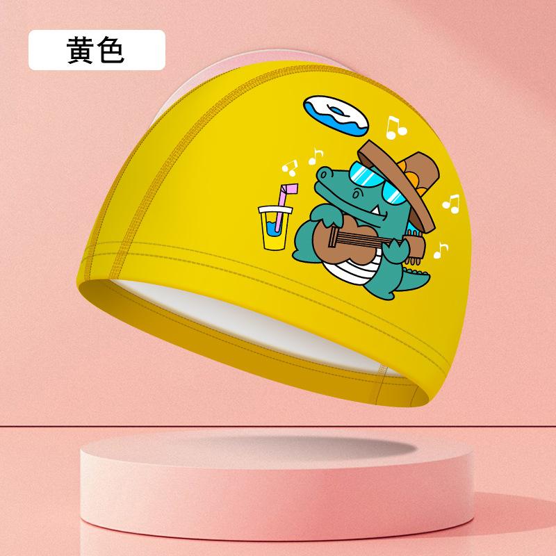 New Cartoon Swimming Caps for Boys Girls PU Waterproof Comfortable Kids Swim Caps Ear Protection Printed Children Swimming Caps