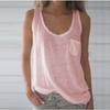 Women's Casual Fashion Loose Solid Color Pocket Sports Small Tank Tops