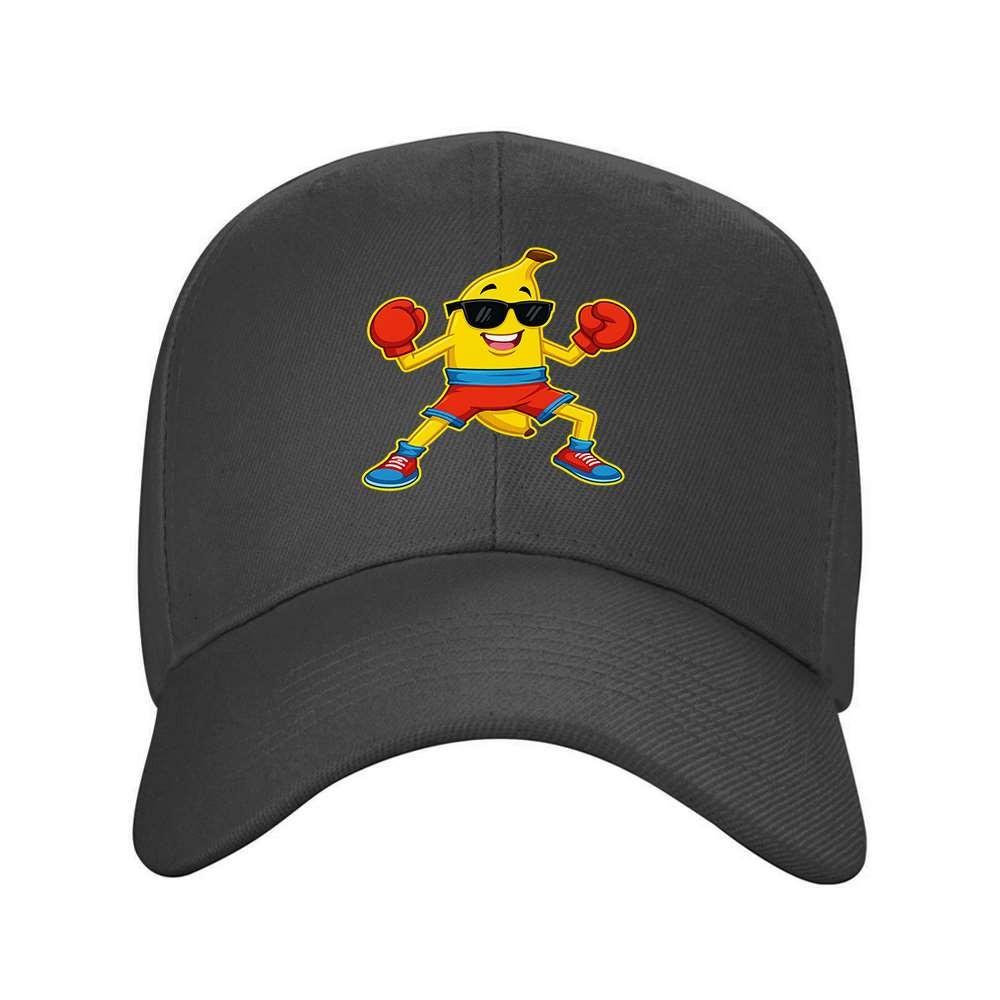 Boxing Banana Graphic Baseball Cap Cool Cartoon Visor Hat Outdoor Adjustable Sports Cap