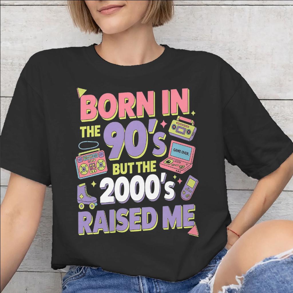 Born In The 80s Raised In The 90s Printed T Shirt Unisex Unisex Pure Cotton Tee Shirt Clothing