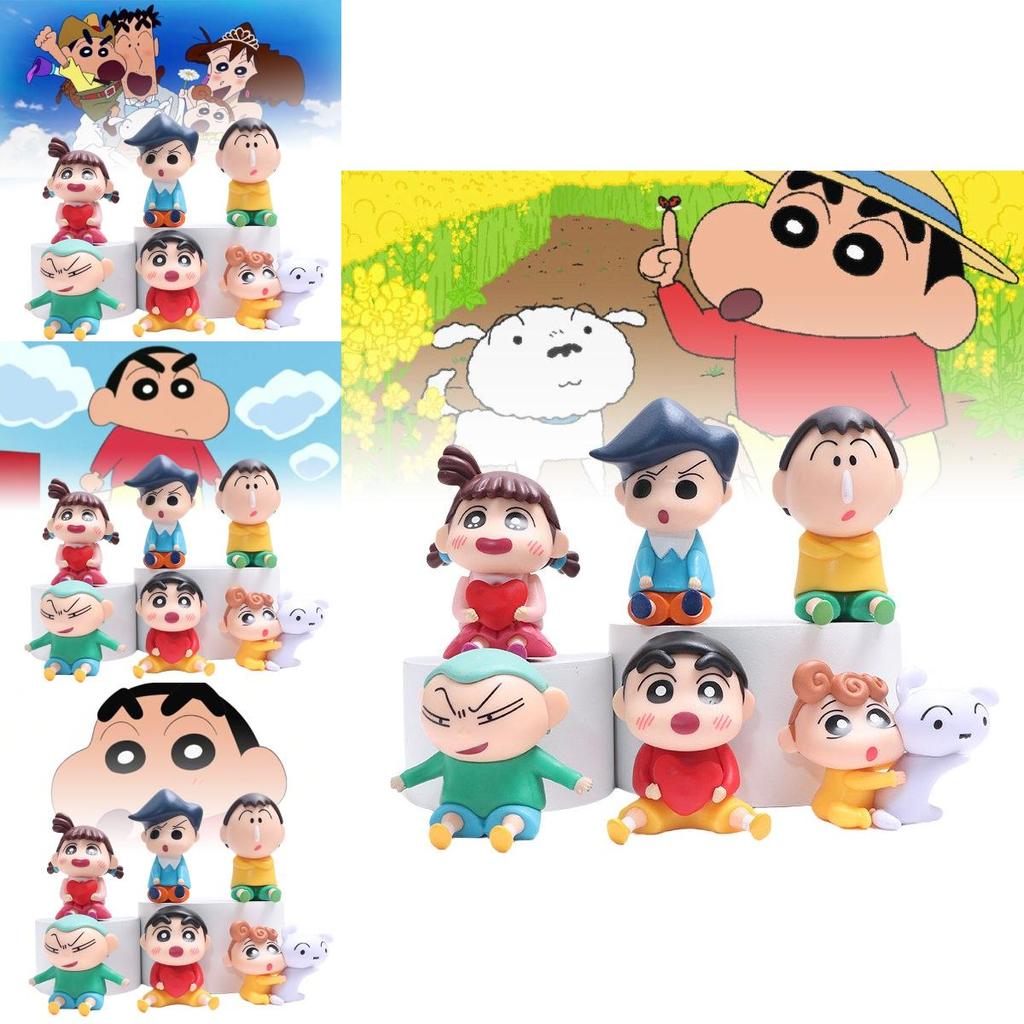 Adorable Pvc Sitting Crayon Shinchan Figure Collection With 6 Unique Designs