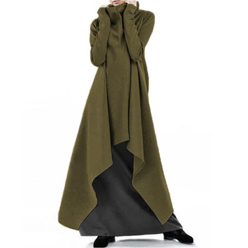 Νέο Ευρωπαϊκό Αμερικάνικο Ανοιξιάτικο Φθινοπωρινό Στυλ Γυναικείο Μακρυμάνικο Φαρδύ Casual και Ευέλικτο Ακανόνιστο Μπλουζάκι Φόρεμα Φούτερ