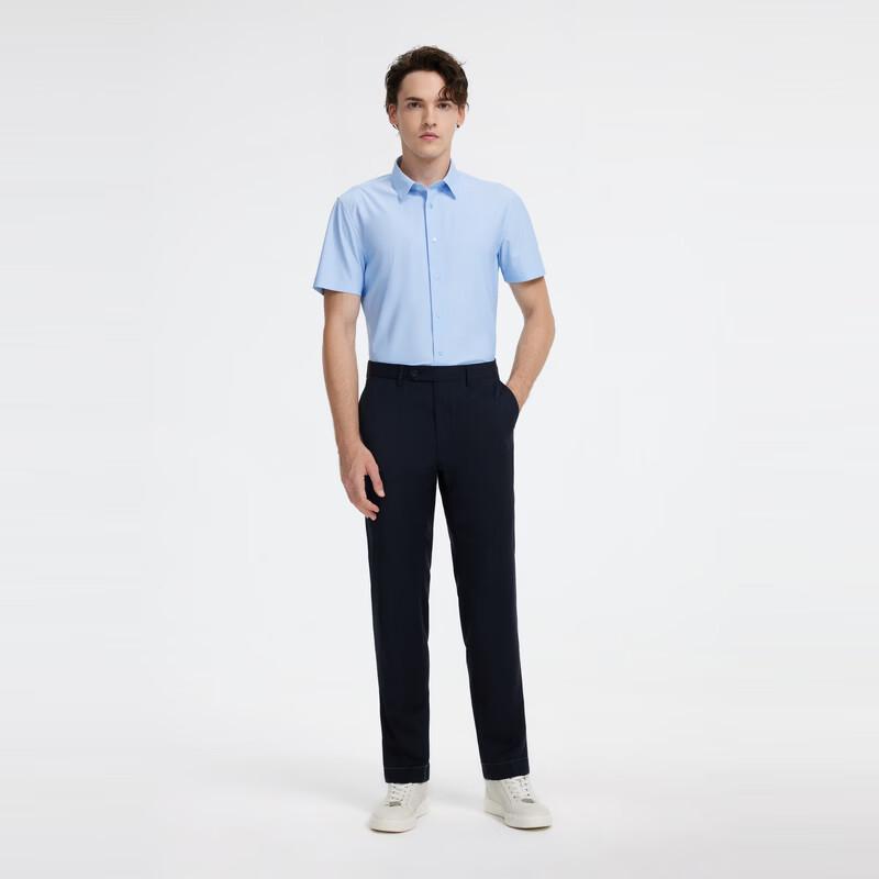 JOEONE Men's Slim Fit Short Sleeve Business Casual Shirt