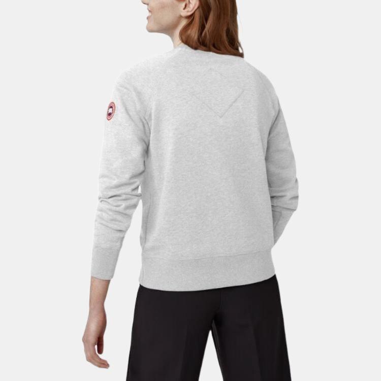 Canada Goose Muskoka Solid Logo Patch Casual Crewneck Sweatshirt Women Tops Gray 7400L-1342