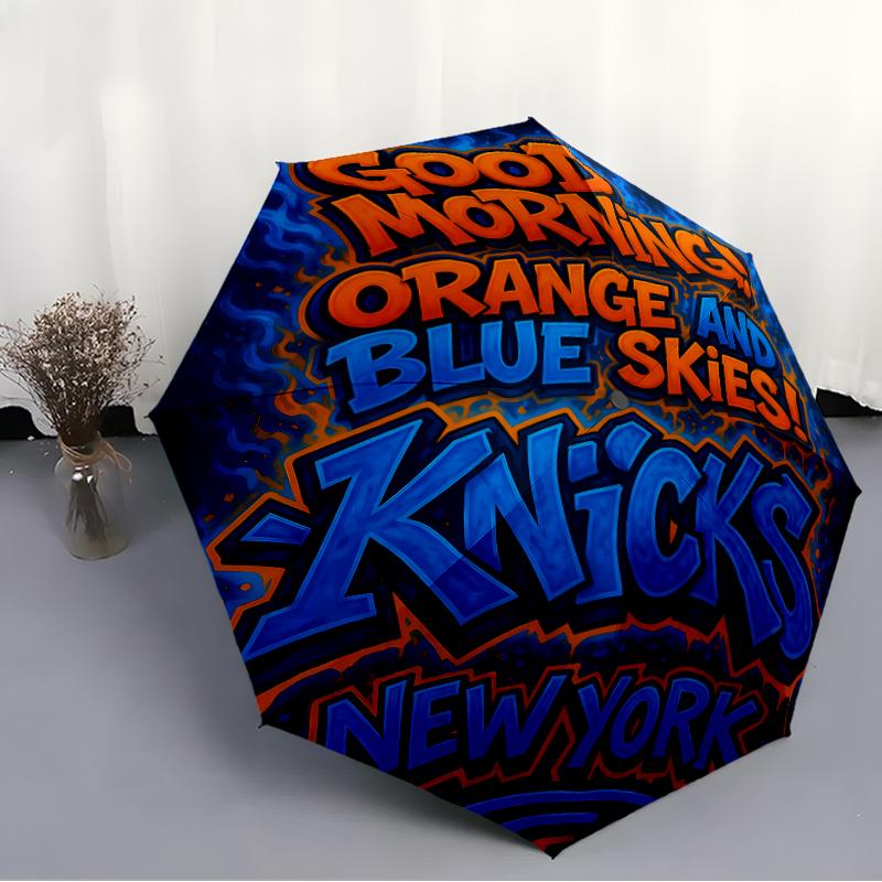 Printed Knicks logo Folding Umbrella,Outdoor,Leisure,And Travel Umbrella,Durable Umbrella Fabric,Birthday And Holiday Gift