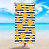 Leopard and Floral Beach Towel 2D Flat Printed Soft Peach Skin Fabric Quick Dry Bath Towel Summer Vacation Swimming Pool