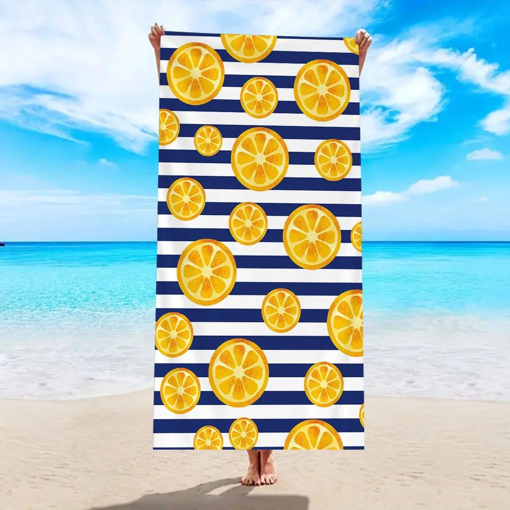 Leopard and Floral Beach Towel 2D Flat Printed Soft Peach Skin Fabric Quick Dry Bath Towel Summer Vacation Swimming Pool
