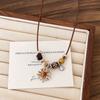 Natural Tiger's Eye Stone Tiger's Eye Pendant Necklace Sweater Chain  Birthday Anniversary Gift