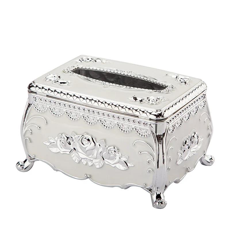 European Style Retro Tissue Box Household Living Room kitchen Napkin Case Hotel Office Desk Accessories Acrylic Paper Box