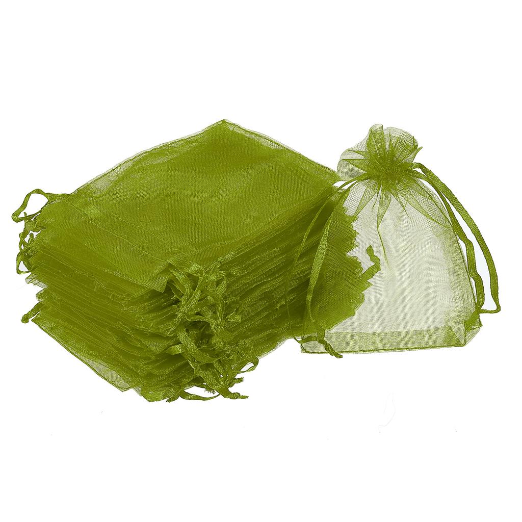 100/50pcs 8x11cm Organza Bags Jewelry Packaging Wedding Party Gift Bags Drawstring Candy Pouches Christmas Small Bag Storage