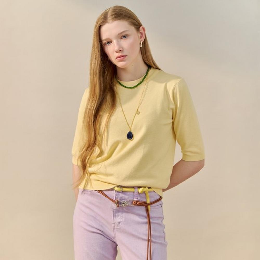 Maxza Basic Round Neck Half Sleeve Knit Zf04qk001na