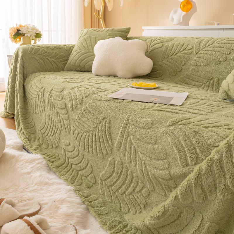 Plush Sofa Cover for All Seasons, Simple and Modern Anti Slip Sofa Cover