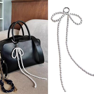 Perlen-Schleifen-Schlüsselanhänger, handgefertigt, Handy-Anhänger, modisches langes Schleifen-Ornament für Rucksack, Handys und Taschen