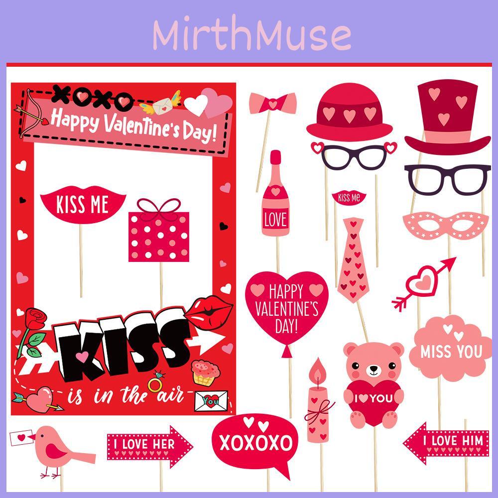 Photo Day Valentines Booth Decor Kit With Paper Frames For Kids Adults Fun Photo