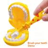 1 children's dentist toy set, giraffe brushing model, educational dental casting toy, removable mouth with teeth, PP material