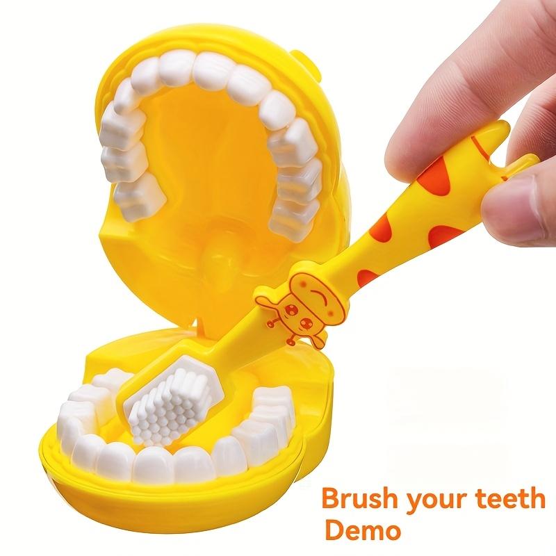 1 children's dentist toy set, giraffe brushing model, educational dental casting toy, removable mouth with teeth, PP material