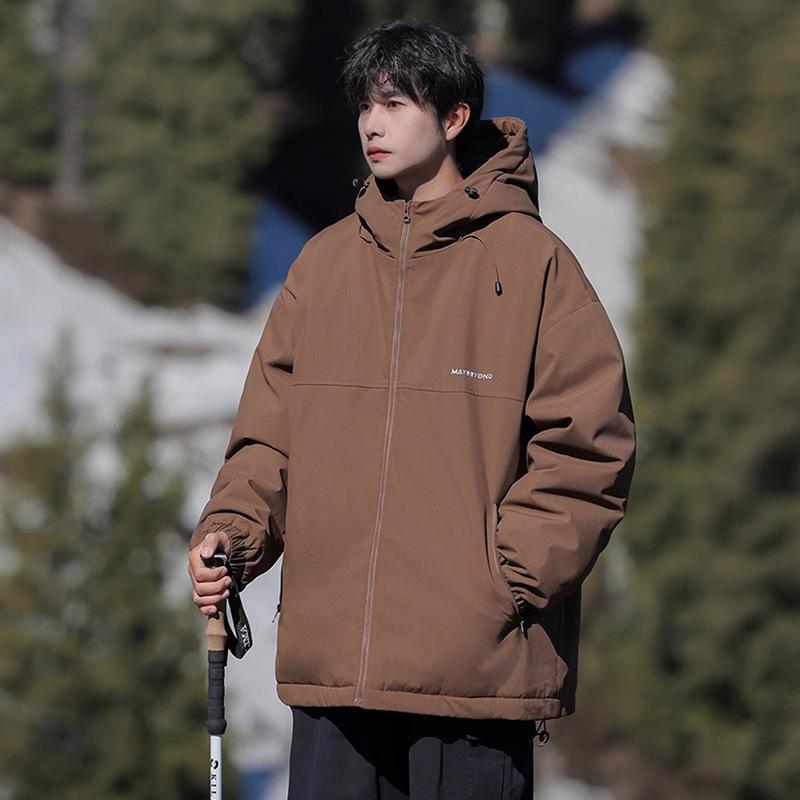 American mountain functional charging cotton clothes men's autumn and winter piled thickened three-proof loose hooded cotton-padded clothes