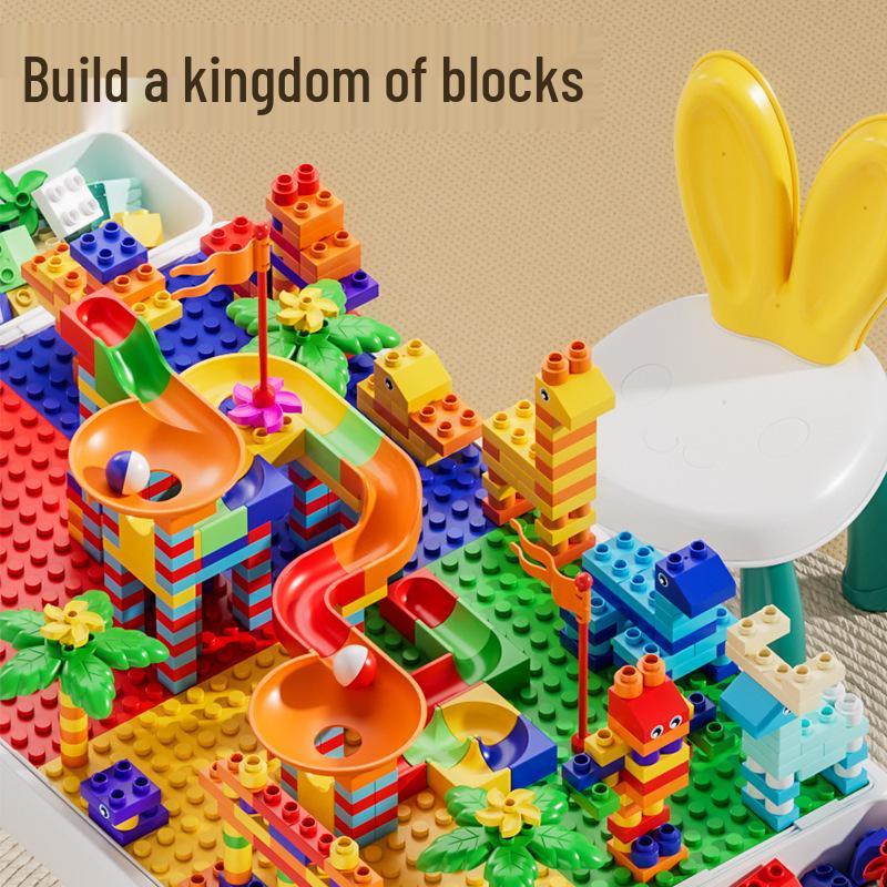 Large Multifunctional Building Block Table for Children's Early Education, Compatible with Lego