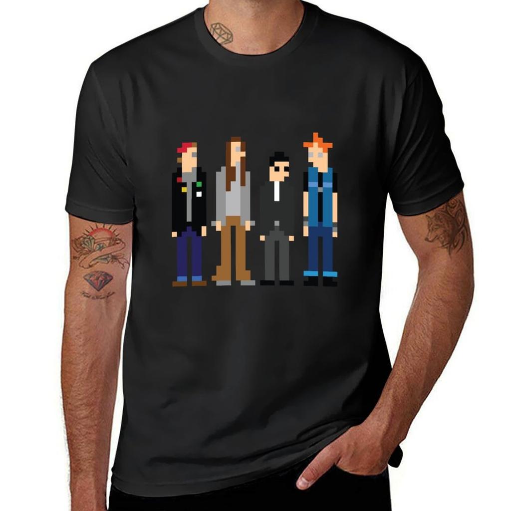 Rick Neil Mike y Vyvyan Pixel Art Camiseta Inspirada en The Young Ones camisetas personalizadas para aficionados al deporte hombre