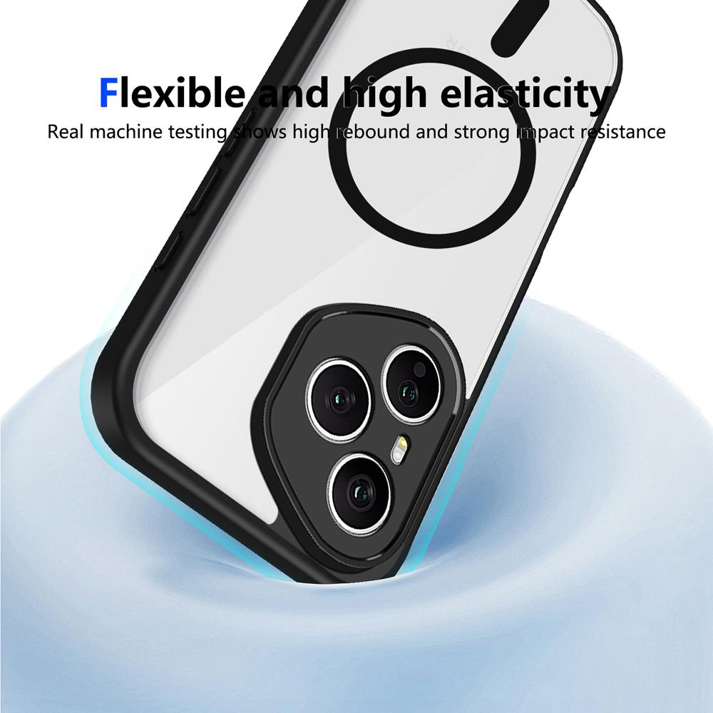 KEYSION Transparent Magnetic Phone Case for HONOR 400 Pro Soft Silicone+PC HD Clear Shockproof Back Cover for Honor 400 Lite 5G