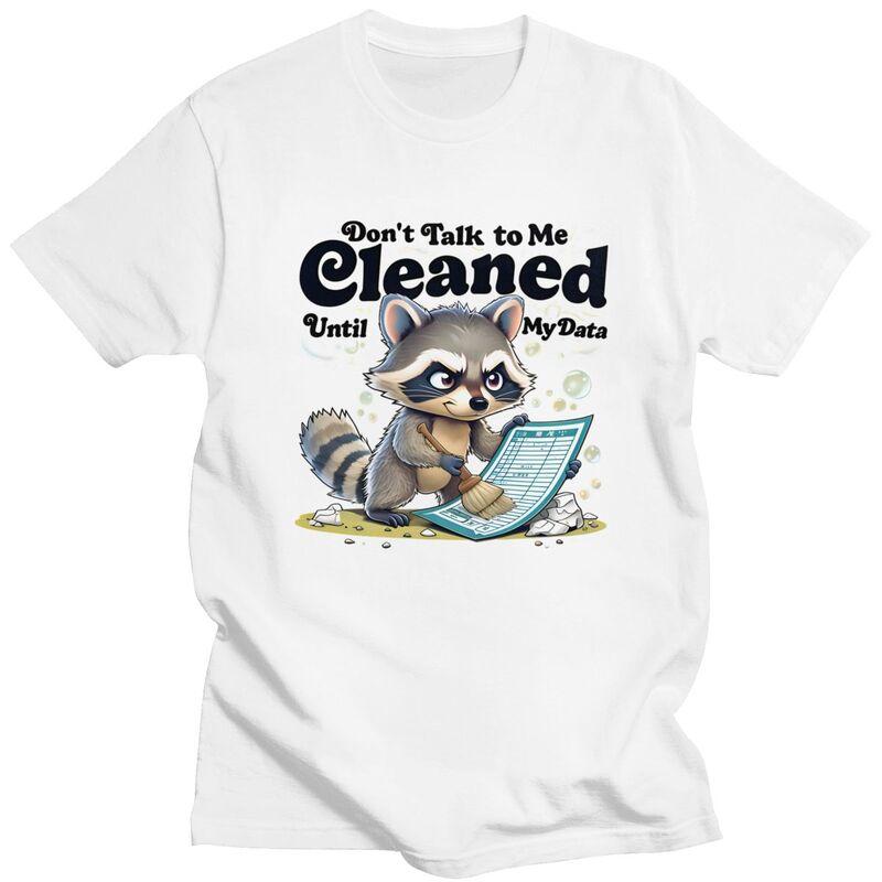 

Custom Funny Data Cleaning Raccoon T Shirts for Men 100% Cotton Tees Engineers Science Humor Gift Tshirts Short-Sleeve T-shir... S разноцветный