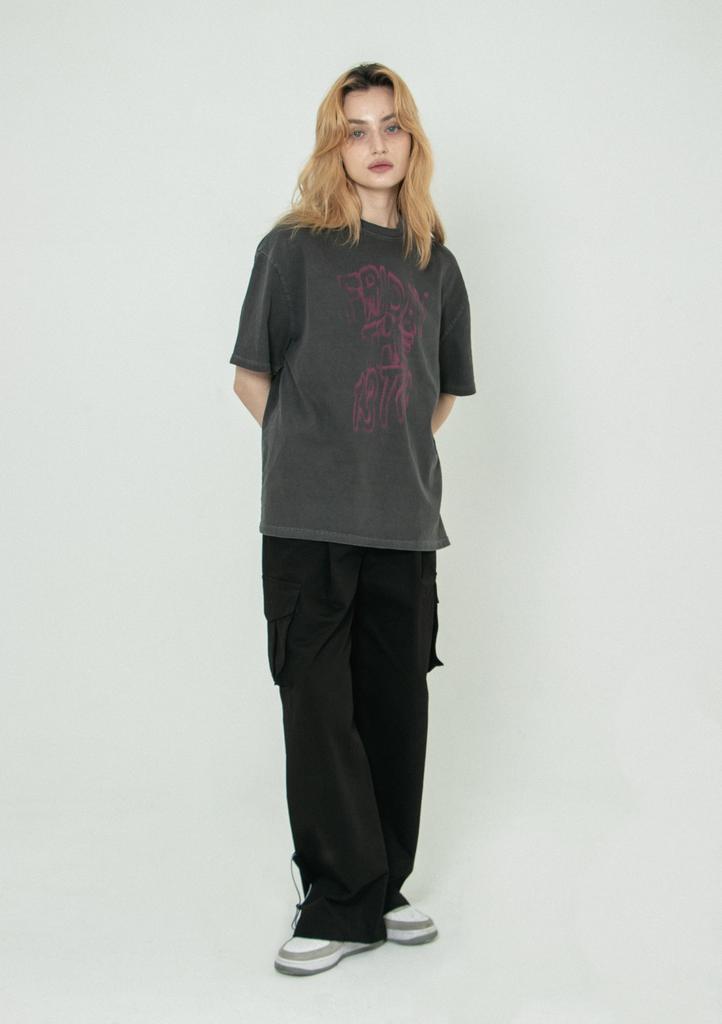 Senikeu Wavy 13Th Pigment T-Shirts - Chacoal